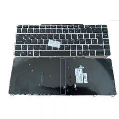 New LA Layout Latin Language Keyboard with silver frame For HP ZBook 14u G4