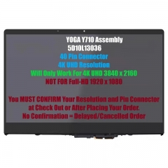 Laptop LCD Touch Screen Assembly For Lenovo YOGA Y710 40 pin 4K UHD 5D10M14135 5D10L13036
