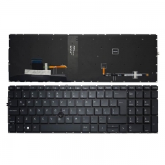 LA Palmrest Upper Case With Backlight Backlit Keyboard For HP EliteBook750 755 850 855 G7 G8 Black Color