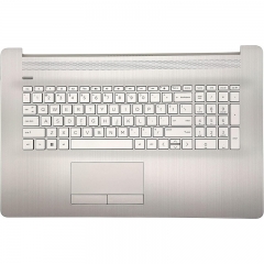 Replacement Upper Case Palmrest for HP 17-by 17-CA 17T-by 17Z-CA Series Laptop Touchpad Backlight Keyboard Assembly Top Cover L92787-001 6070B1308113 Non-PTP Function Natural Silver
